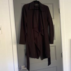 Classy Black Tie Belt Flowy Jacket Coat | size 40 | ONLY